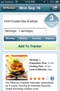 Chili-Crusted Sea Scallops WW Mobile App Recipe