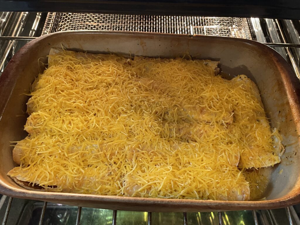 Chicken Enchiladas ready for the oven