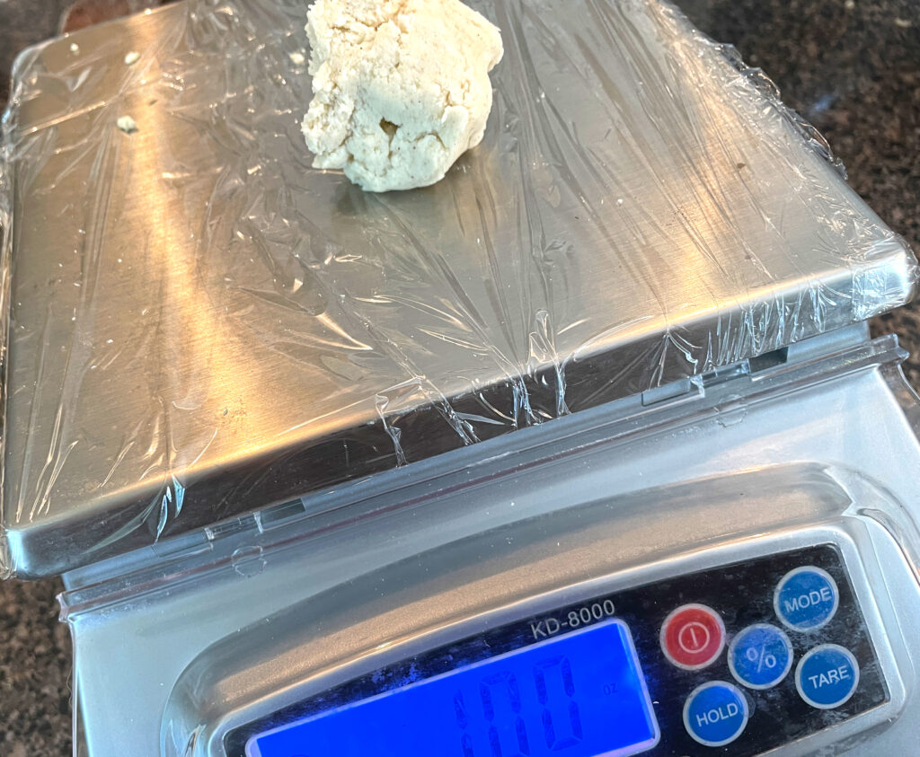 Scale 1-ounce dough ball