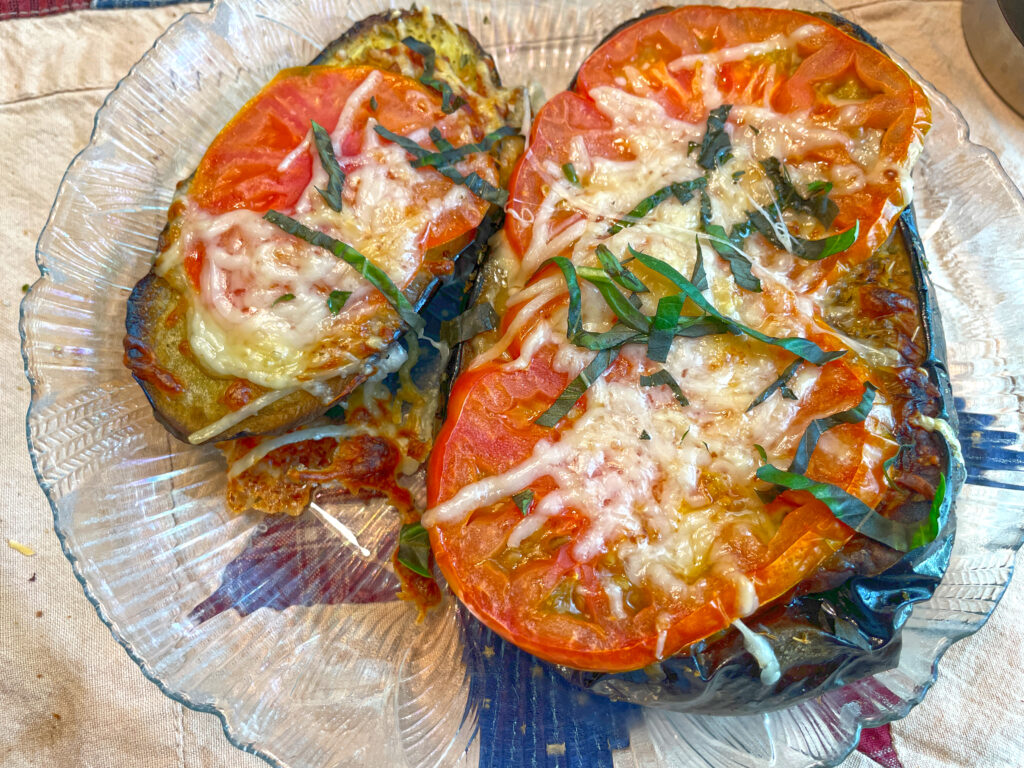 Grilled Eggplant Parmesan plated