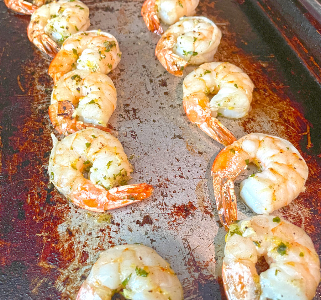 Broiled Shrimp in the pan