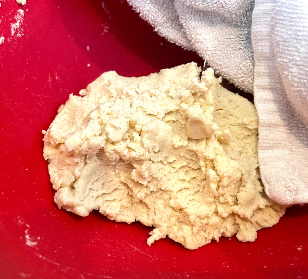Two-Ingredient dough resting 5 minutes