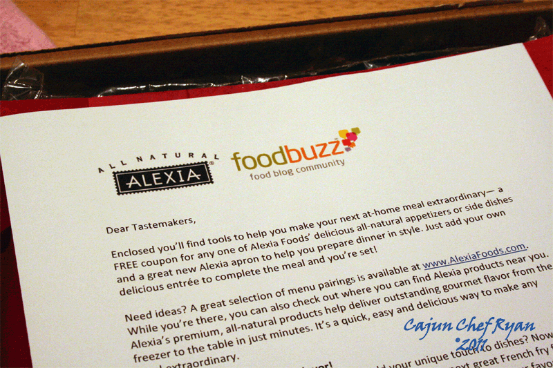 Alexia Foodbuzz Tastemaker letter