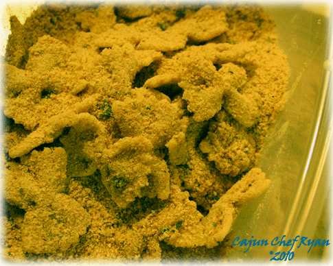 Transfer the coated pasta into the seasoned bread crumbs and toss well to coat.