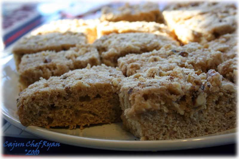 Buttermilk Coffee Cake cut and ready to serve