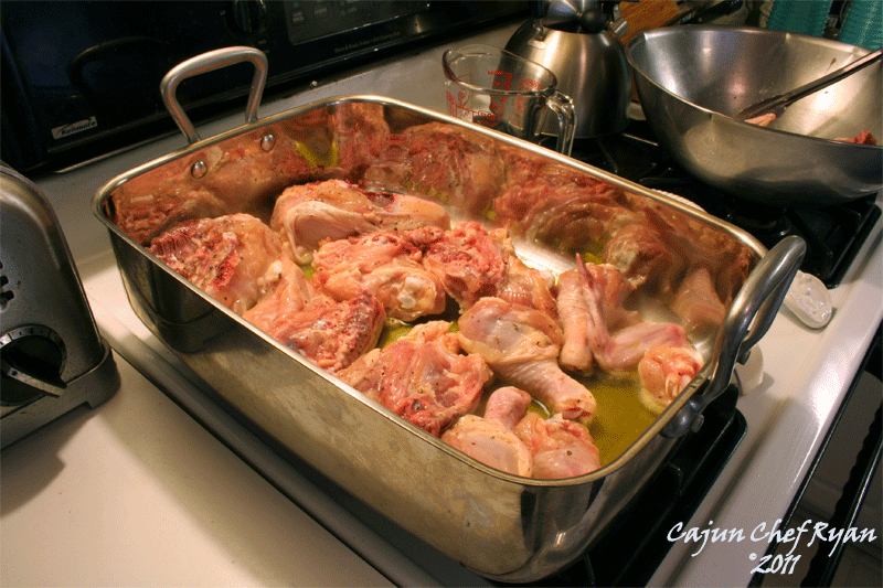 Emeril's One Pot Sizzling Skillet ~ Browning the chicken