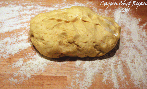 Dough on floured surface