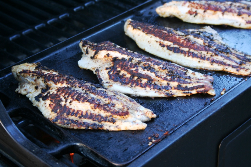 Fresh Catfish on the griddle