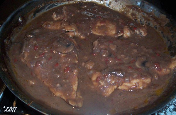 Return chicken to skillet and simmer for about 3 hours, or until very tender.