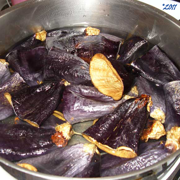 Boiling the Dried Eggplants