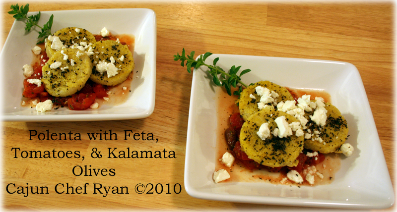 Polenta with Feta, Tomatoes, and Kalamata Olives