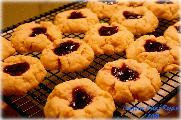 Baked Raspberry Delight cookies cooling on the rack