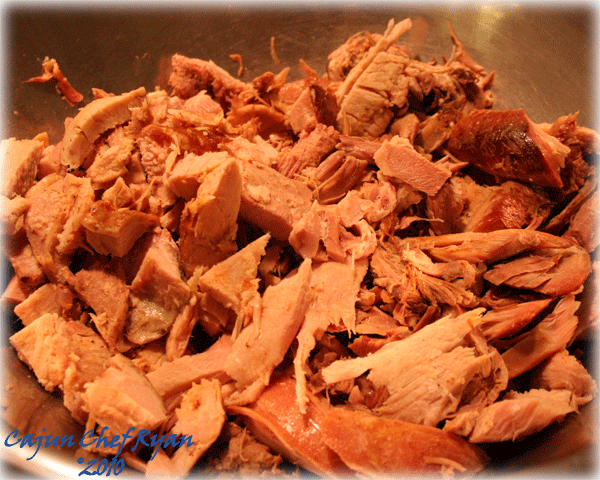 Chunked turkey meat