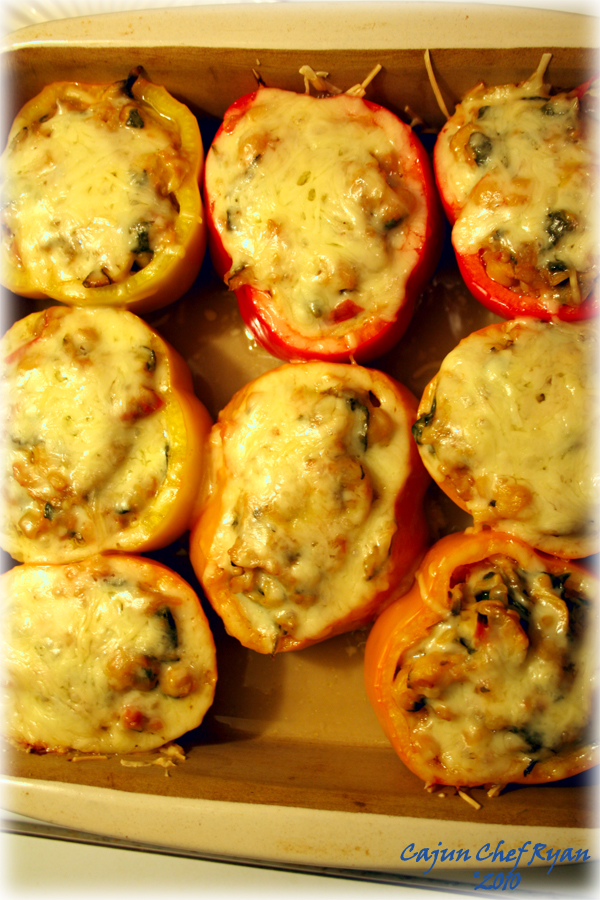 Stuffed Sweet Peppers out of the oven