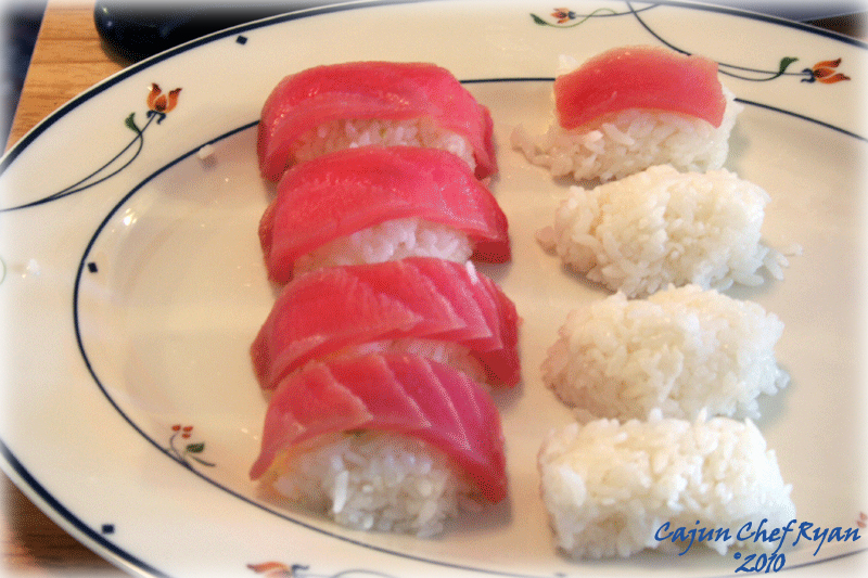 Making Tuna Nigiri Sushi