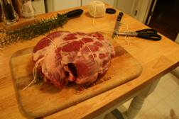 Leg of lamb all tied up