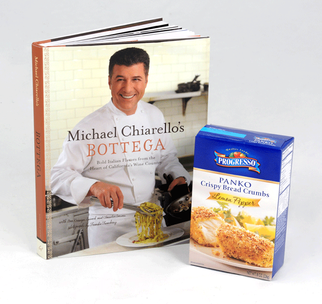 Progresso Lemon Pepper Panko and an autographed copy of chef Chiarello´s new cookbook: Michael Chiarello´s Bottega.